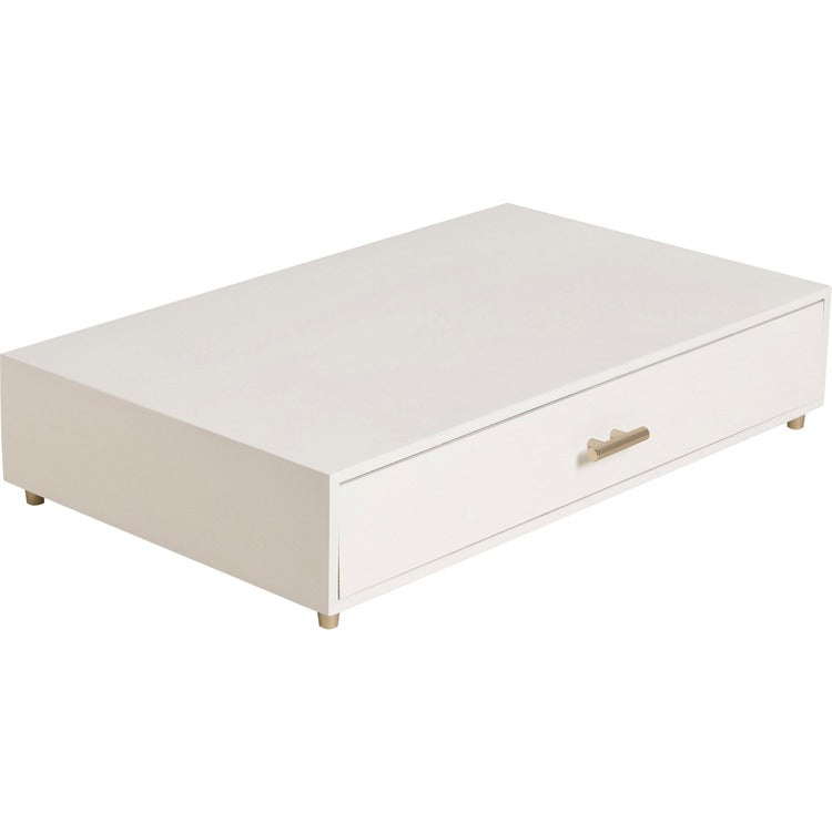 U Brands Juliet Collection Monitor Stand - 20 lb Load Capacity - 16.5", x 10.3" x 3.5" Depth - Desktop, Table - Pine Wood, Brass - White (UBR3460U0206) Each