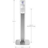 Purell MESSENGER ES8 Silver Panel Floor Stand with Dispenser, 1,200 mL, 16.75 x 6 x 40, Silver/White (GOJ7308DSSLV) Each