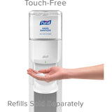 Purell MESSENGER ES8 Silver Panel Floor Stand with Dispenser, 1,200 mL, 16.75 x 6 x 40, Silver/White (GOJ7308DSSLV) Each