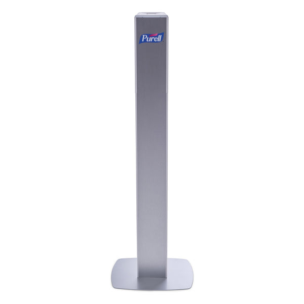 Purell MESSENGER ES8 Silver Panel Floor Stand with Dispenser, 1,200 mL, 16.75 x 6 x 40, Silver/White (GOJ7308DSSLV) Each