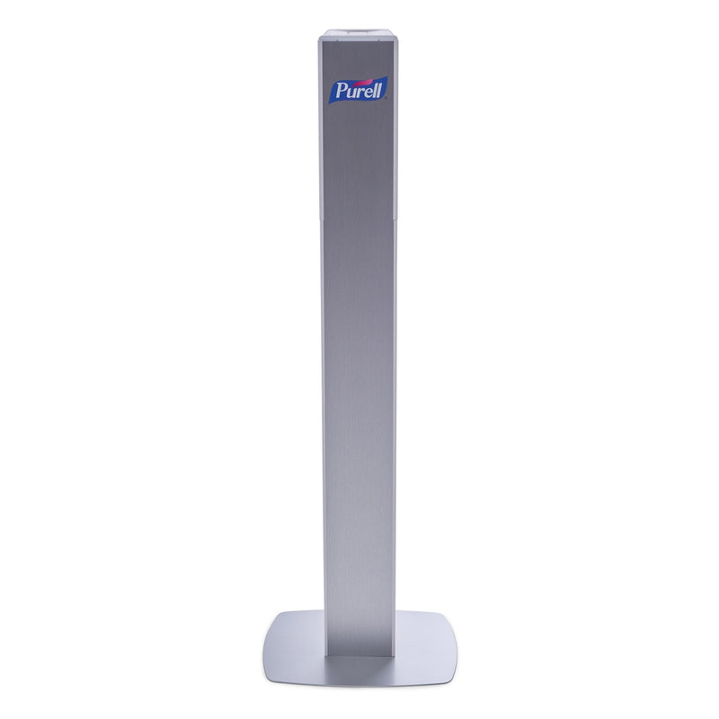 Purell MESSENGER ES8 Silver Panel Floor Stand with Dispenser, 1,200 mL, 16.75 x 6 x 40, Silver/White (GOJ7308DSSLV) Each