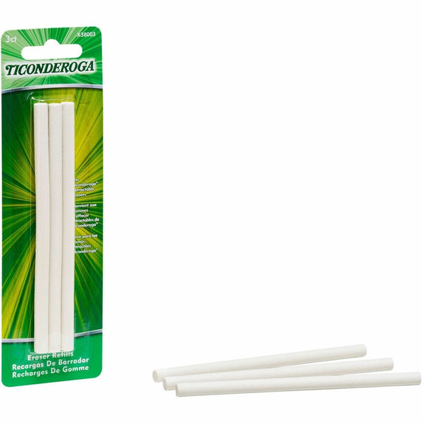 Ticonderoga Retractable Eraser Refills White 3/pkg - White - 3 / Pack (DIXX38003) Pack of 3
