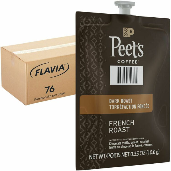 Peet's Peet's French Roast Coffee Freshpack, French Roast, 0.35 oz Pouch, 76/Carton (LAV48036) Case of 76