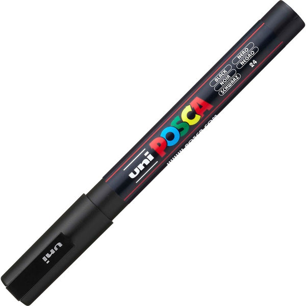 uni&reg; Posca Paint Marker - Fine Marker Point - Black Water Based, Pigment-based Ink - 6 / Pack (UBCPC3MBLACK) Pack of 6