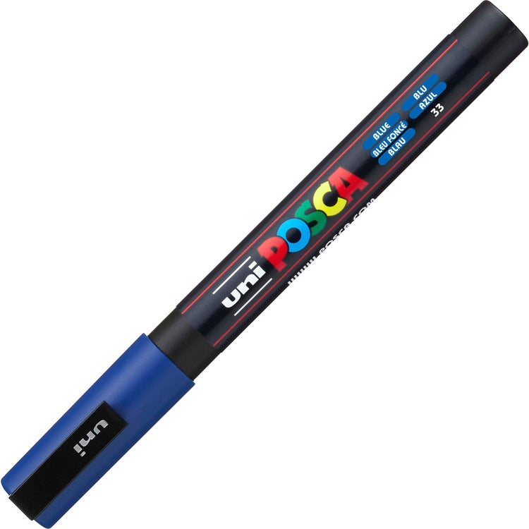 uni&reg; Posca Paint Marker - Fine Marker Point - Blue Water Based, Pigment-based Ink - 6 / Pack (UBCPC3MBLUE) Pack of 6