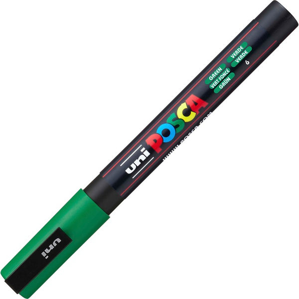 uni&reg; Posca Paint Marker - Fine Marker Point - Green Water Based, Pigment-based Ink - 6 / Pack (UBCPC3MGREEN) Pack of 6
