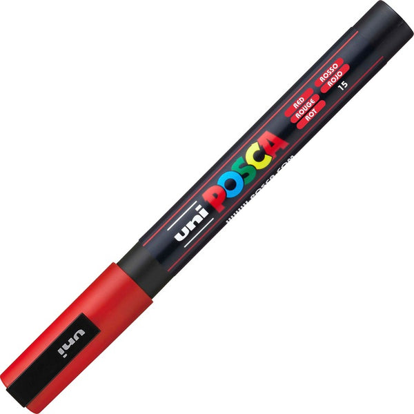 uni&reg; Posca Paint Marker - Fine Marker Point - Red Water Based, Pigment-based Ink - 6 / Pack (UBCPC3MRED) Pack of 6