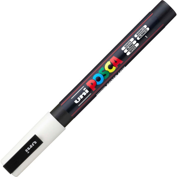 uni&reg; Posca Paint Marker - Fine Marker Point - White Water Based, Pigment-based Ink - 6 / Pack (UBCPC3MWHITE) Pack of 6