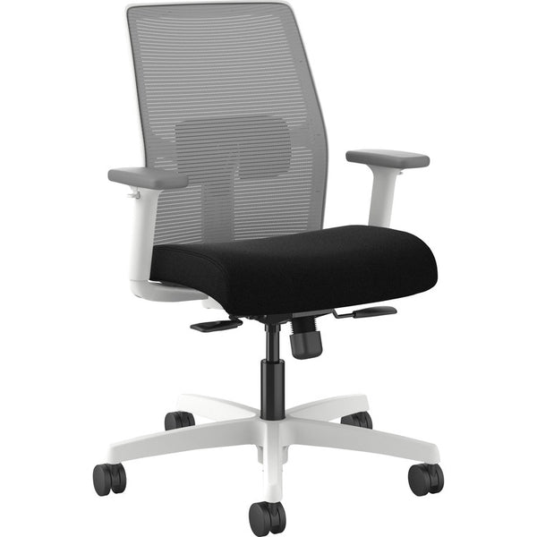 HON Ignition Low-back Task Chair - Black Seat - Fog Mesh Back - Designer White Frame - Low Back - 1 Each (HONI2Y1AHFC10DW)