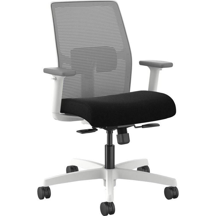 HON Ignition Low-back Task Chair - Black Seat - Fog Mesh Back - Designer White Frame - Low Back - 1 Each (HONI2Y1AHFC10DW) Each