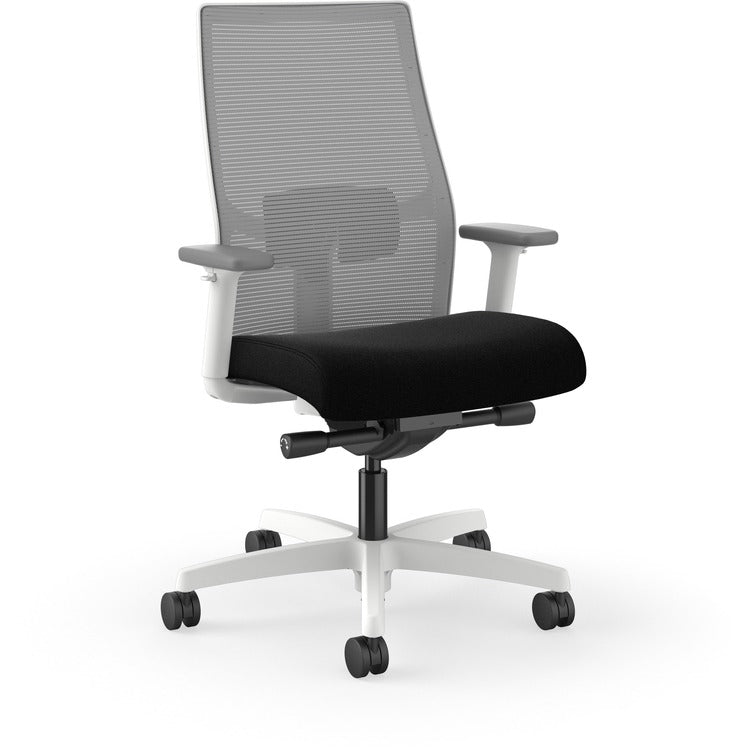 HON Ignition Mid-back Task Chair - Black Seat - Fog Mesh Back - Designer White Frame - Mid Back - 1 Each (HONI2Y2AHFC10DW)