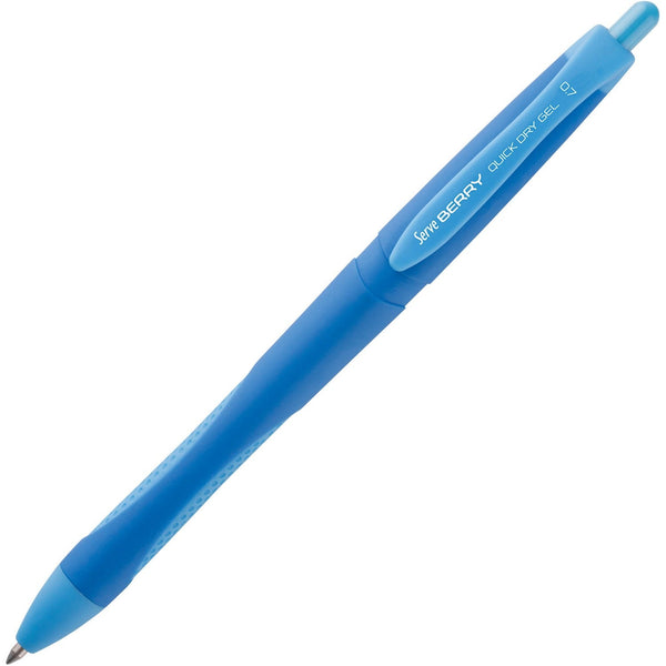 Serve Serve Berry Quick Dry Retract Gel Ink Pen, Blue Gel-based Ink, Blue Barrel (SRVBRGEL0712MV) Each