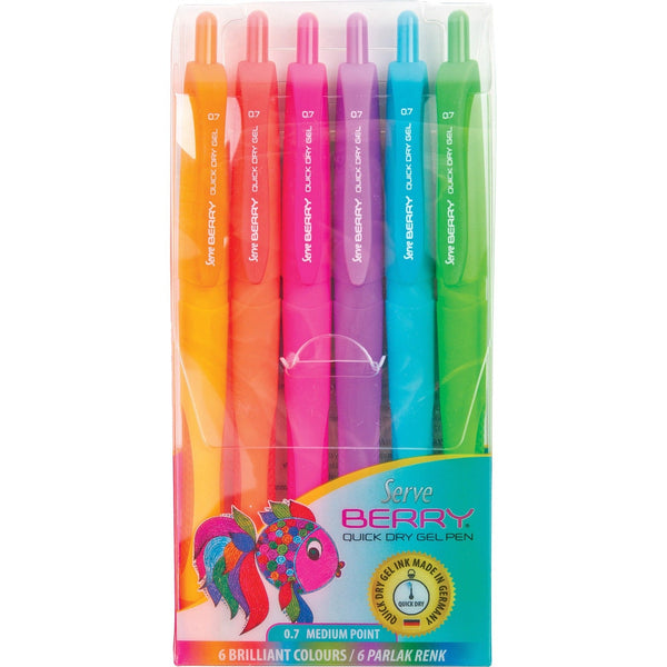 So-Mine Serve Berry Quick Dry Retract Gel Ink Pen - Medium Pen Point - 0.7 mm Pen Point Size (SRVBRGEL07B6KRB) Each