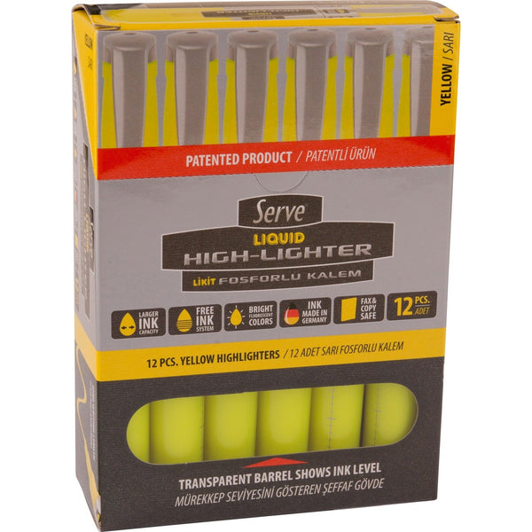 So-Mine Serve Jumbo Liquid Highlighter - Chisel Marker Point Style - Fluorescent Yellow Pigment-based, Liquid Ink (SRVLKTF12KTS) Each