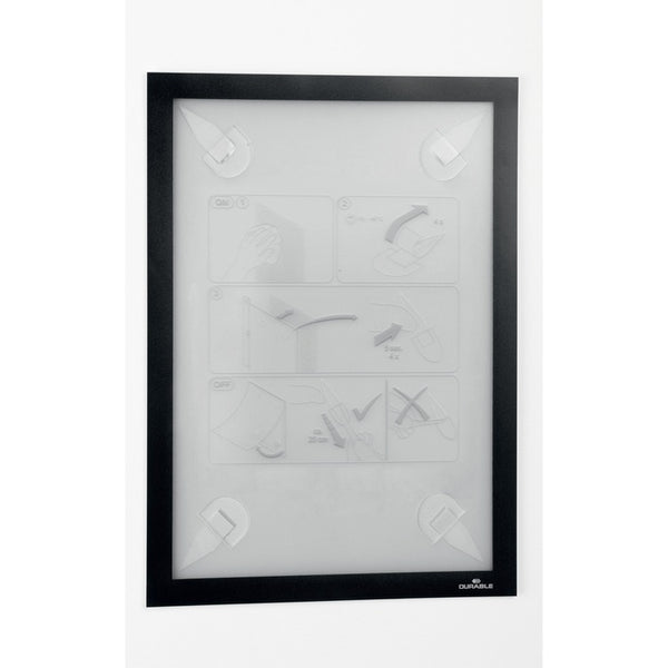 DURABLE DuraFrame Wallpaper - 8.50" x 11" Frame Size - Wall Mountable - Horizontal, Vertical - Sturdy, Anti-glare - 1 Each - Black (DBL400501) Each