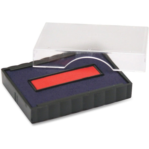 Printy 5-In-1 Date Stamp Replacement Pad - 1 Each - Blue, Red Ink - Plastic (TDTP4750BR)