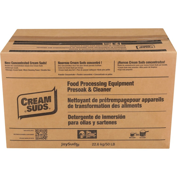 JoySuds Cream Suds Food Equipment Cleaner - Concentrate Powder - 800 oz (50 lb) - 1 / Carton - Brown (JYS43612) Each