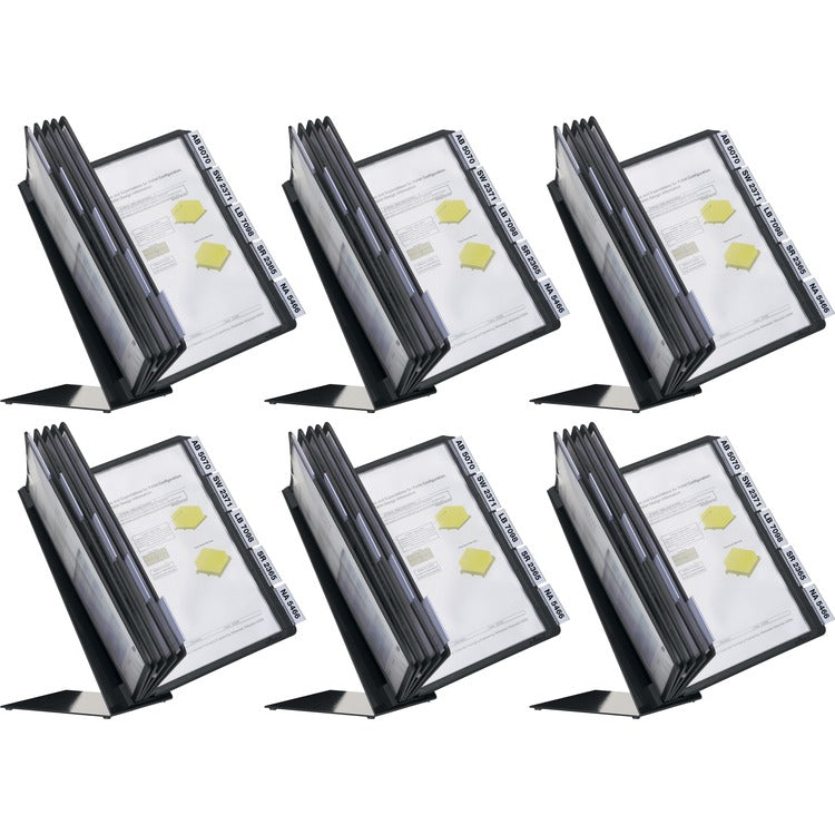 DURABLE VARIO Desk 10 Reference System - Table - Sturdy, Anti-glare, Non Expandable - Black - Metal Bracket - 6 / Carton (DBL552201CT) Case of 6
