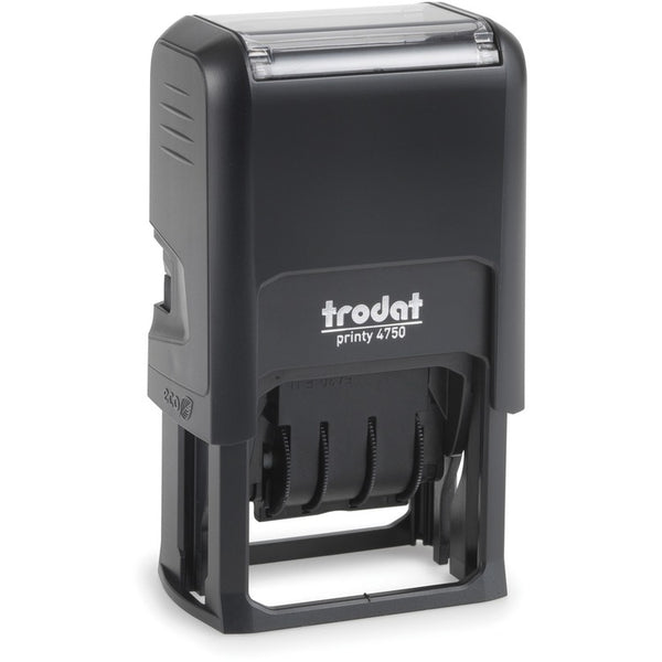 Printy 5-in-1 Date Stamp - Date Stamp - "ENTERED, FAXED, PAID, RECEIVED" - 10000 Impression(s) - Red, Blue - Recycled - 1 (TDTE4754)