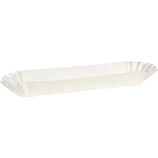 SEPG Hoffmaster 10" Fluted Hot Dog Trays - Serving - Disposable - White - Paper Body - 3000 Carton (EGS139123) Case of 3000