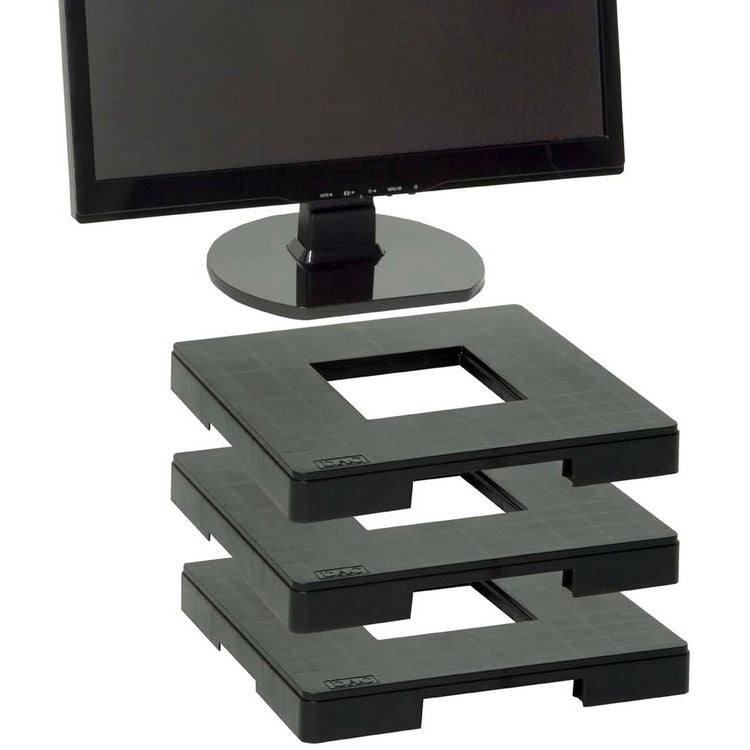 Data Accessories Company MP-106 Ergo Monitor Riser Block - 77 lb Load Capacity - 1.3", x 12" x 12" Depth - Black - TAA Compliant (DTA02151) Each