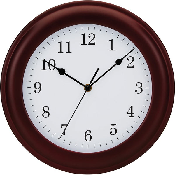 Victory Light Light Tempus Wall Clock - Analog - Quartz - Mahogany/Wood Case (VLUTC8743FE) Each