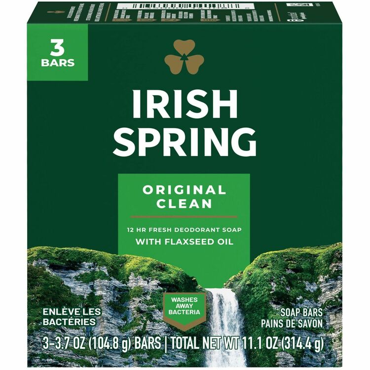 Irish Spring Original Bar Soap, Fresh Clean Scent, 3.75 oz, 3 / Pack (CPC114177) Pack of 3