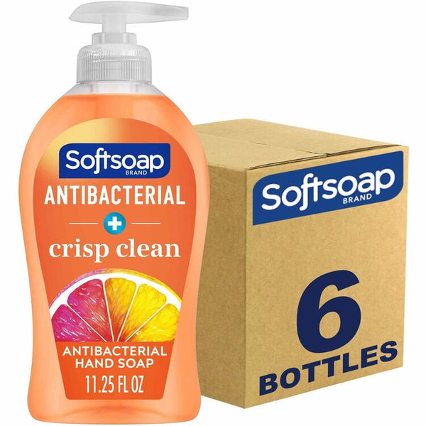 Softsoap Antibacterial Soap Pump - Crisp Clean Scent - 11.3 fl oz (332.7 mL) - Pump Bottle Dispenser - 6 / Carton (CPCUS03562ACT) Case of 6