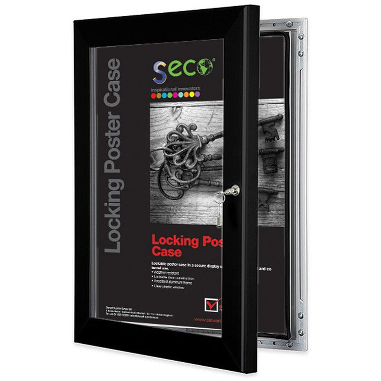 Seco Locking Poster Case - 18" x 24" Frame Size - Black (SSCLCASE1824BL) Each