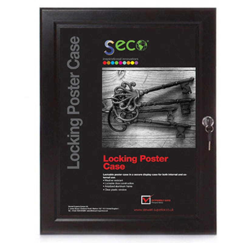 Seco Locking Poster Case, 40" x 60" Frame Size, Black (SSCLCASE4060BLK) Each