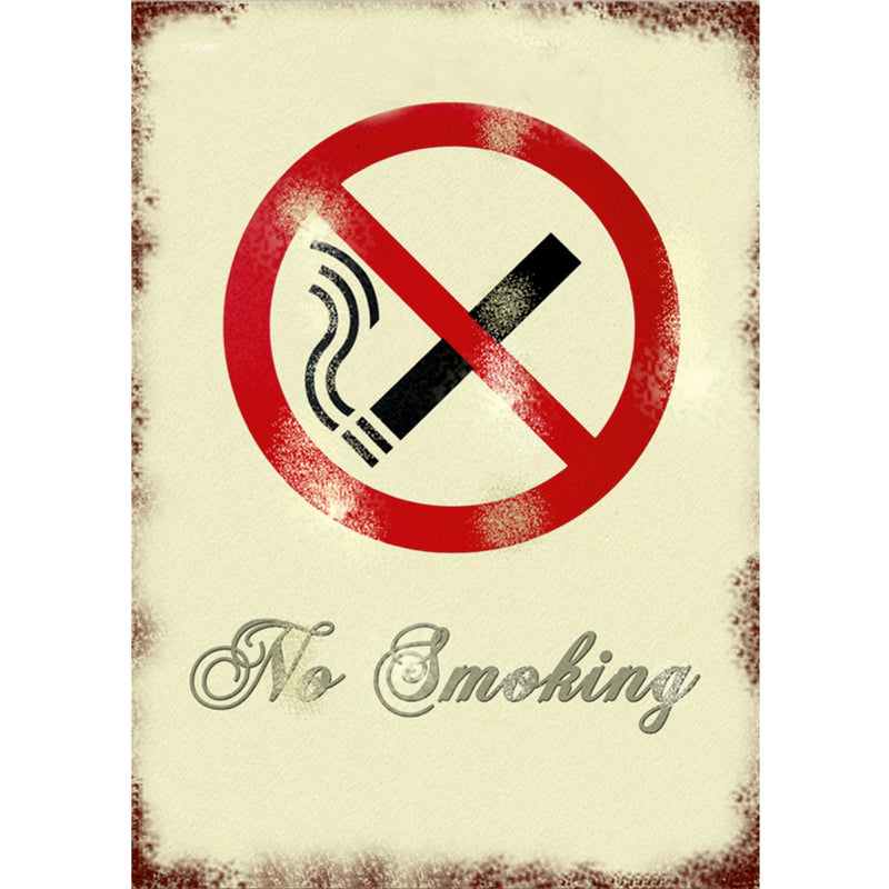 Seco Retro No Smoking Sign, "NO SMOKING" Print/Message, 8.5" Width x 11.3" Height (SSCVS001) Each