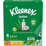 Kleenex Soothing Lotion Tissues, 3 Ply, WhiteBox, 60/Box, 4/Pack (KCC54289) Pack of 4