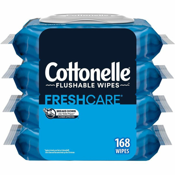 Cottonelle Flushable Wipes - 7.25" - White - 4 Per Carton (KCC54495) Each