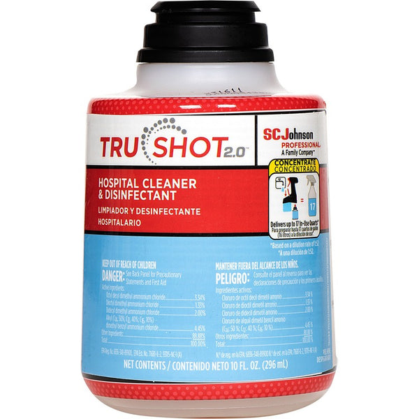 TruShot 2.0 Hospital Disinfectant - Concentrate Liquid - 10 fl oz (0.3 quart) - Cartridge - 4 / Carton - Red (SJN315387) Case of 4