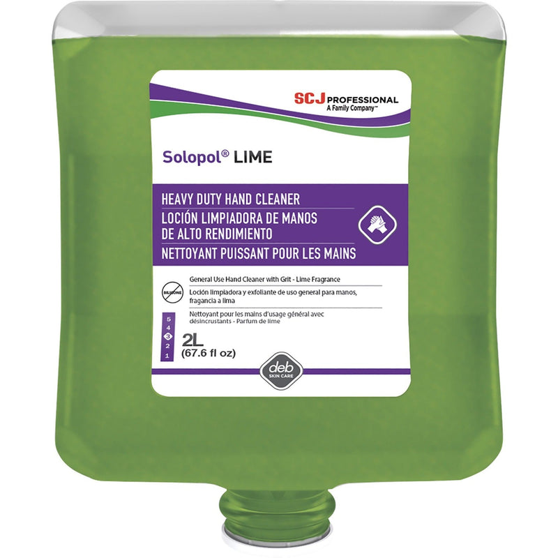 SC Johnson Solopol Medium Heavy-Duty Hand Wash, Lime Scent, 67.6 fl oz (2 L), 4 / Carton (SJNLIM2LT) Case of 4