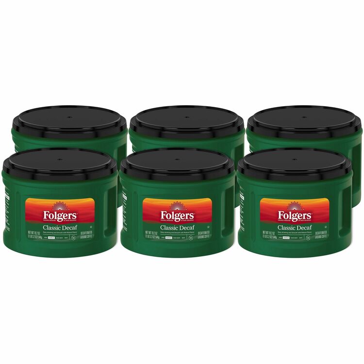 Folgers&reg; Classic Decaffeinated Coffee - Medium - 19.2 oz - 6 / Carton (FOL30406CT) Case of 6