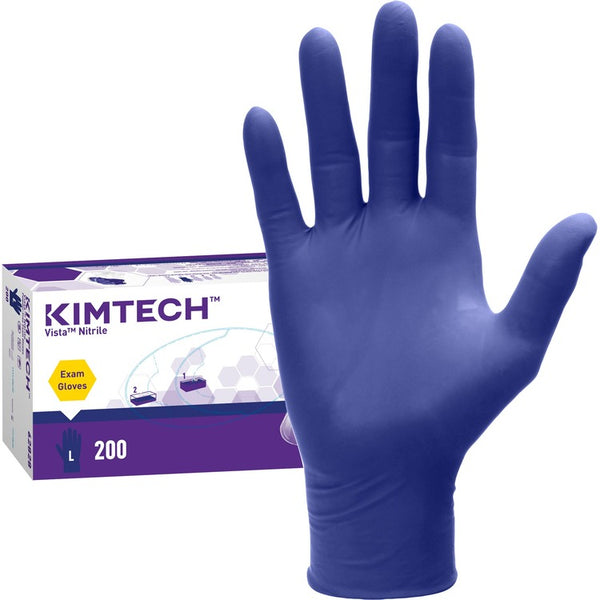 KIMTECH Vista Nitrile Exam Gloves - Large Size, 200 / Box - 4.7 mil Thickness - 9.50" Glove Length (KCC62828)