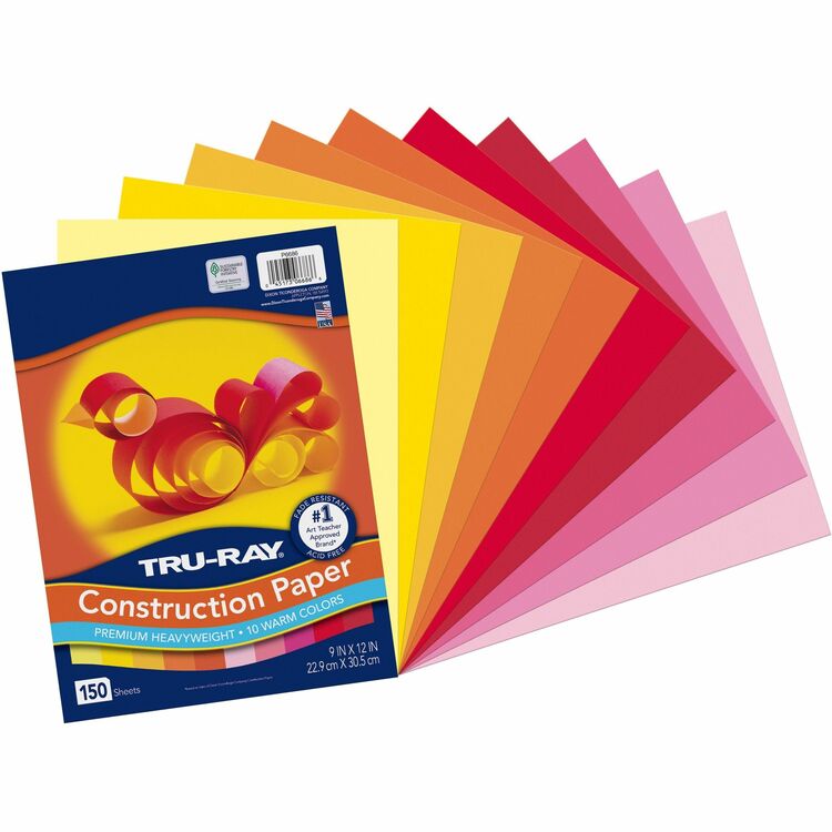 Tru-Ray Construction Paper, 9"Width x 12"Length, 150/Pack (PACP6686) Pack of 150