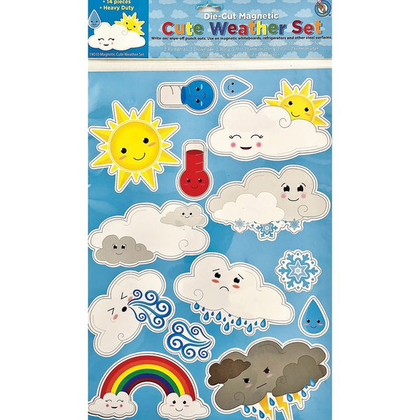 Ashley Magnetic Die-Cut Cute Weather Set - Skill Learning: Weather - 14 Pieces - 5+ - 1 Each (ASH19010)