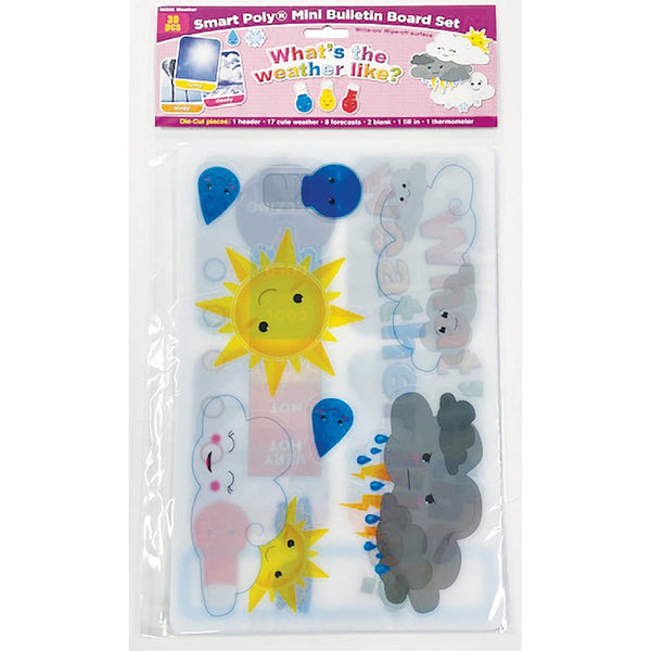 Ashley Smart Poly Weather Mini Bulletin Set - Theme/Subject: Fun - Skill Learning: Weather, Season, Month, Day, Week - 100 / Carton (ASH96008) Each