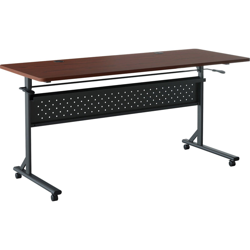 Lorell Shift 2.0 Flip & Nesting Mobile Table, 60" x 24", 29.50" Height, Mahogany (LLR60760) Each