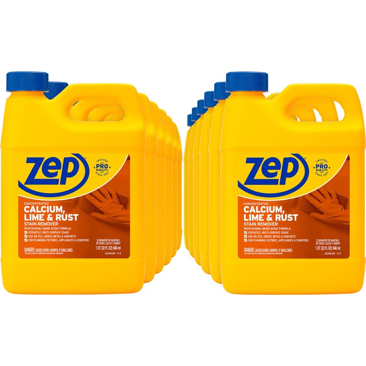 Zep Calcium, Lime & Rust Stain Remover - Concentrate Liquid - 32 fl oz (1 quart) (ZPEZUCAL32)