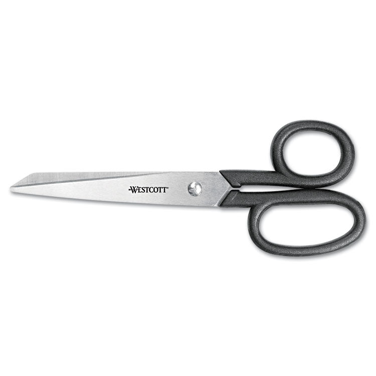 Westcott Kleencut Stainless Steel Shears, 7" Long, 3.31" Cut Length, Black Straight Handle (ACM19017) Each