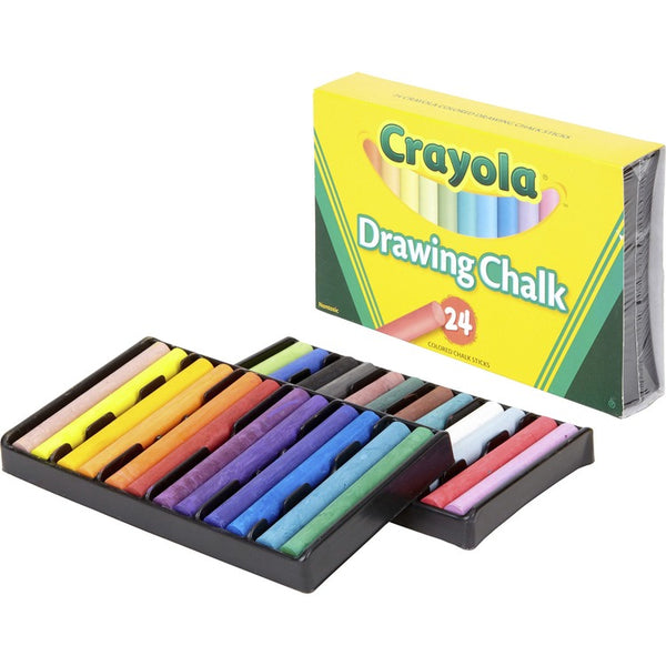 Crayola Colored Drawing Chalk Sticks, 3.1" Length, 0.4" Diameter, Assorted, 24/Pack (CYO510404)