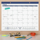 Cambridge Basic Monthly Desk Pad Calendar, Standard, 21 3/4" x 17", 15" x 12", 15-Month, Oct 2026-Dec 2027, Black, White (AAGCRM92020) Each