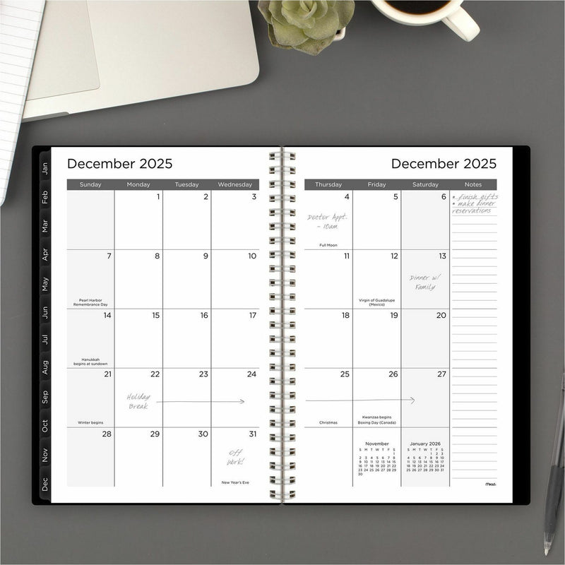 Mead Thicket Monthly Desk Pad Calendar, Compact, 17 3/4" x 11", Weekly/Monthly, 12 Month, January 2025 - December 2025 (AAGCRW42005) Each