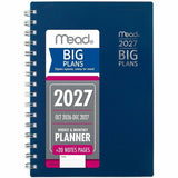 Cambridge 2026-2027 BIG PLANS Weekly Monthly Planner, Navy, Small, 5½" x 8½", 3 1/2" x 6", 24-Month, Jan 2026-Dec 2027 (AAGCRW43020) Each