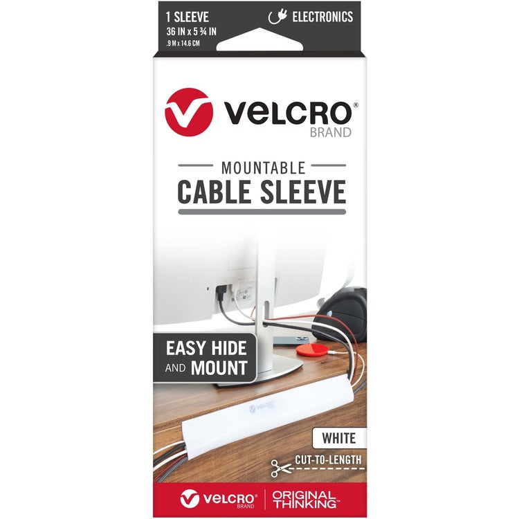 VELCRO&reg; Mountable Cut-To-Length Cable Sleeves - Cable Sleeve - White (VEK30800) Each