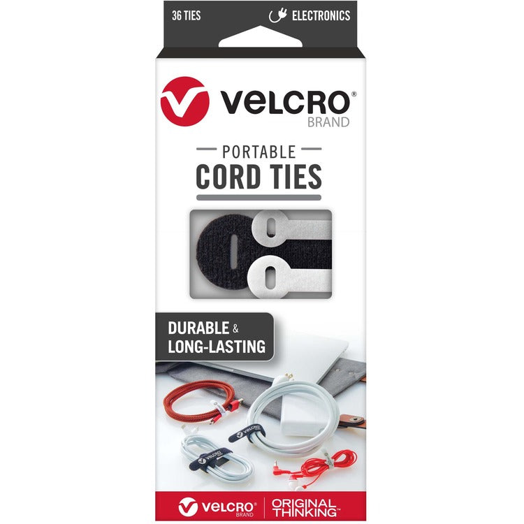 VELCRO&reg; Portable Cord Ties - Cable Tie - Multi - 36 Pack (VEK30817) Pack of 36