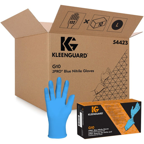 Kleenguard G10 Blue Nitrile Gloves - Large Size - Blue (KCC54423CT) Case of 1000